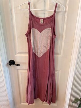 Magnolia Pearl Mauve Tank Dress with White Heart Graphic